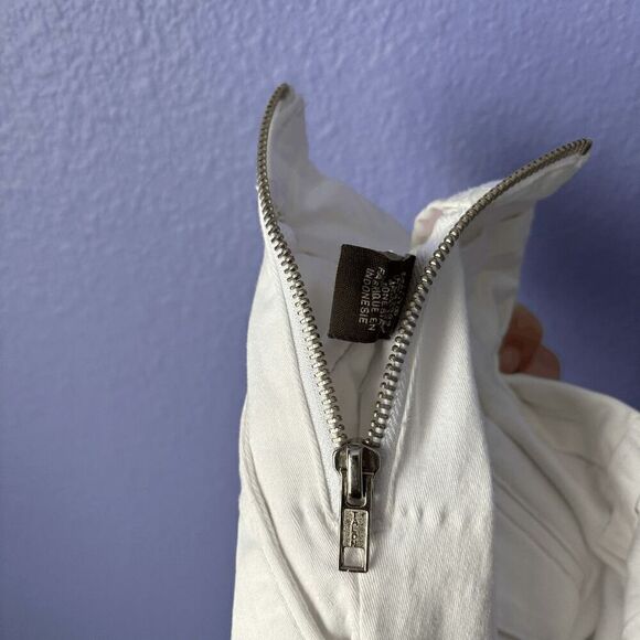 Split White Denim Low Rise Jeans Boot Cut Y2K 90s Side Zipper VNTG Size 7 Stretc - Picture 4 of 10